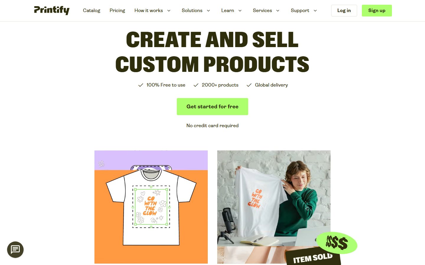 Screenshot of the Printify homepage, taken October 2026