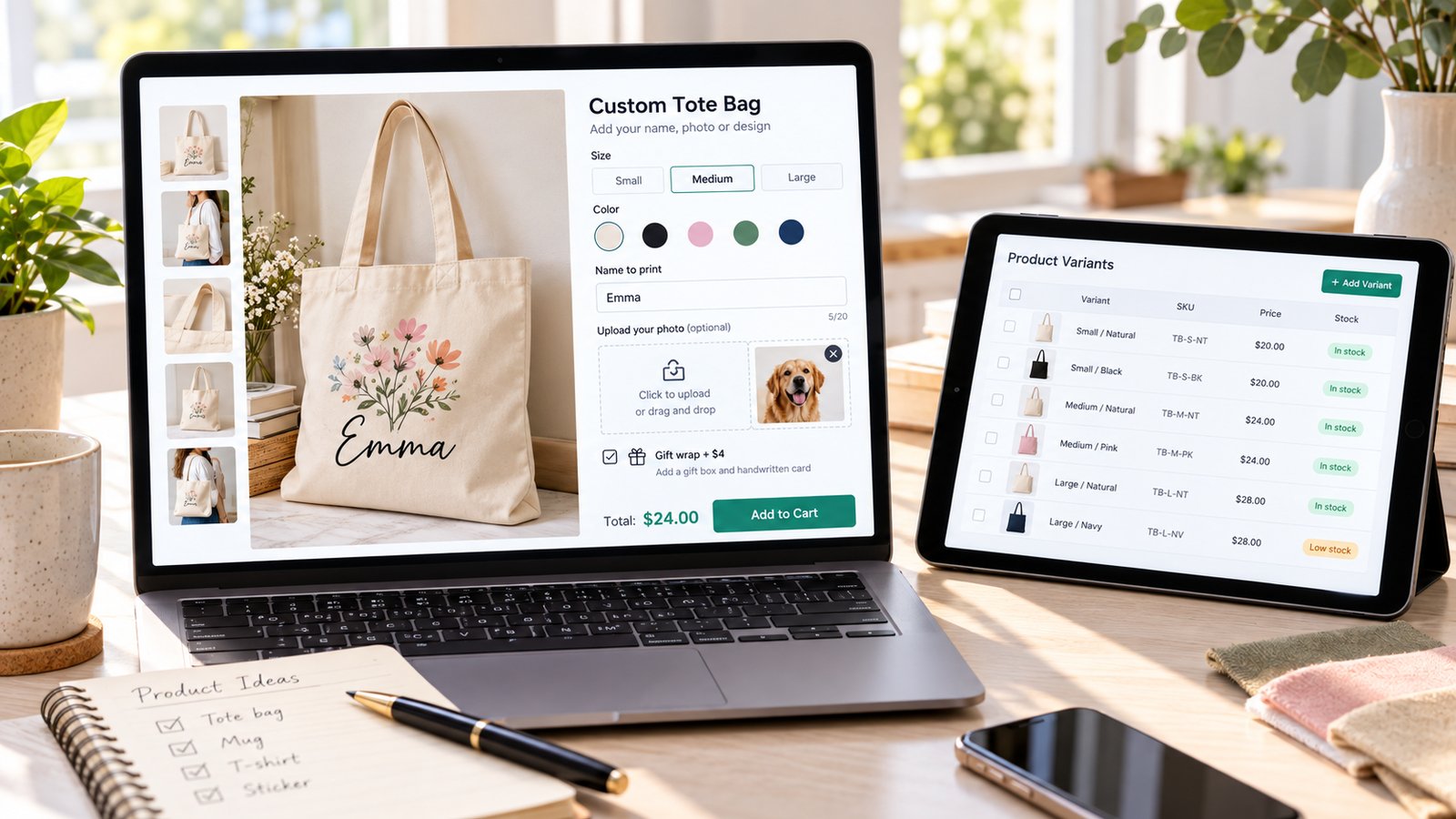 How to add product options in Shopify